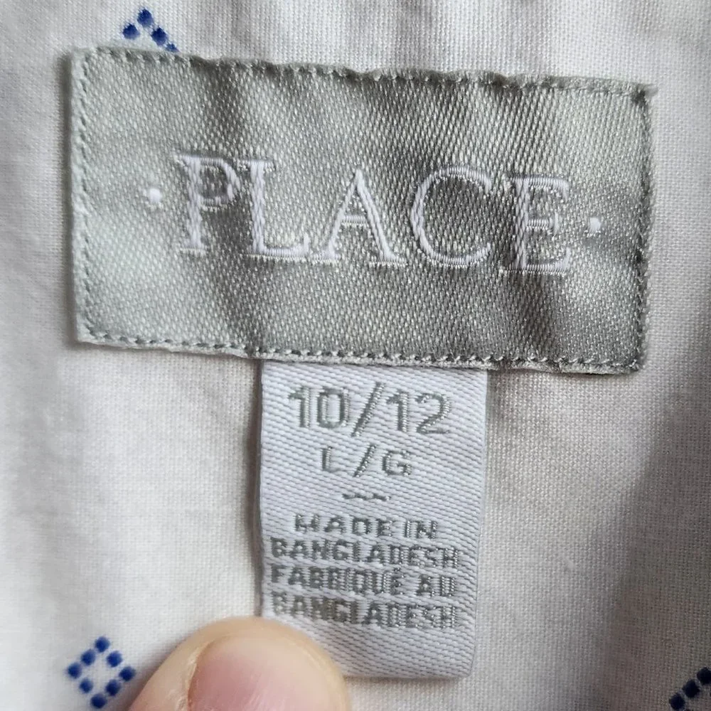 Children's Place White Button Down Shirt Size 10/12